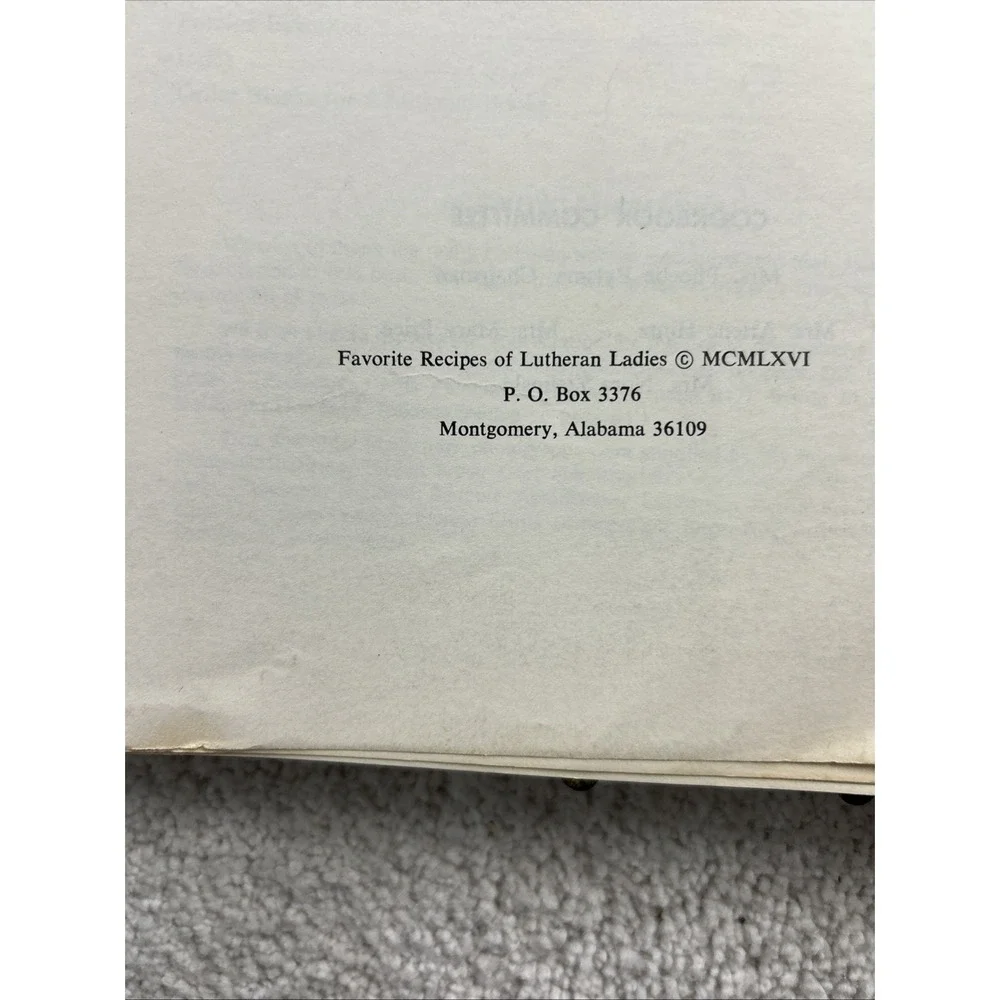 Favorite Recipes of Lutheran Ladies Traditional Meats Cookbook Spiral Bound 1966